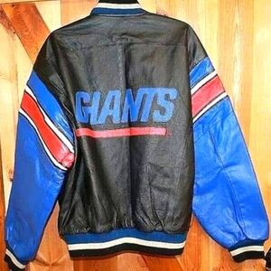 GENUINE LEATHER NEW YORK GIANTS JACKET SIZE LARGE